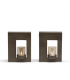 Wall-Mounted Holder - Nickel and Smoked Glass Candle Sconce - 26 x 20 x 51 cm
