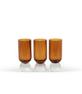 Amber Glass Vase - Dimensions: Ø8x19 cm