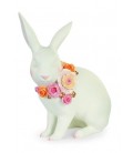 Lapin blanc avec détail fleurs - Personnage de Pâques