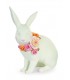 Lapin blanc avec détail fleurs - Personnage de Pâques
