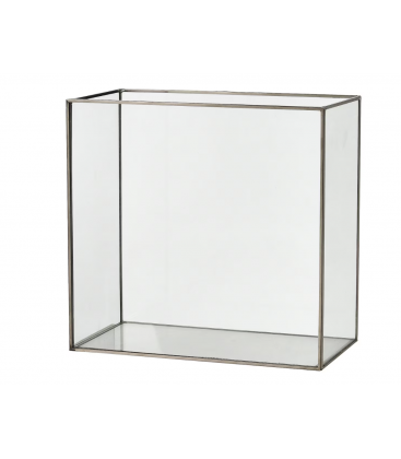 Lanterne rectangle verre et metal - Longueur 123 cm