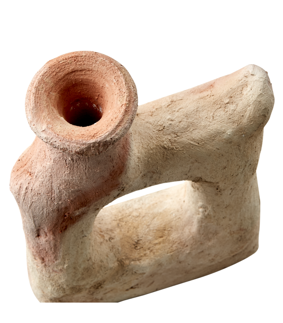 Vase en grès beige