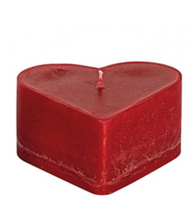 Bougie cœur rouge 6 x13 cm - lot de 2 bougies