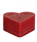 Bougie cœur rouge 6 x13 cm - lot de 2 bougies