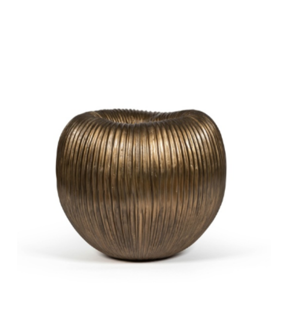 Vase boule moderne en laiton antique
