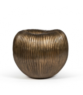 Vase boule moderne en laiton antique