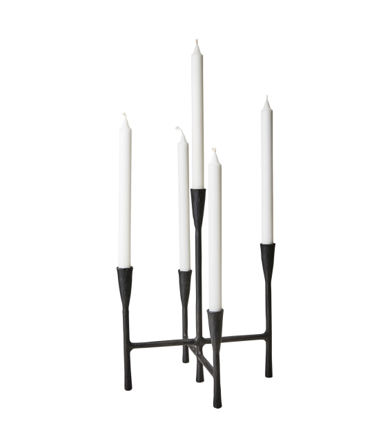 Retro chic black metal candlestick - Scandinavian style