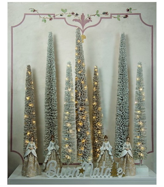 Arbre cône en rotin blanc H127 cm - Décoration de noel