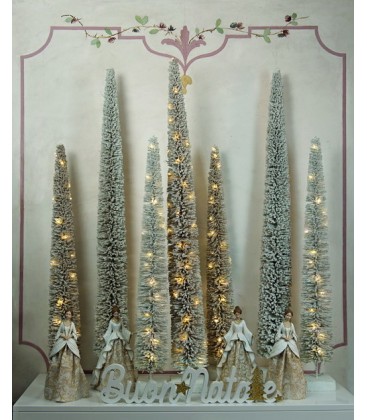 Arbre cône en rotin blanc H127 cm - Décoration de noel