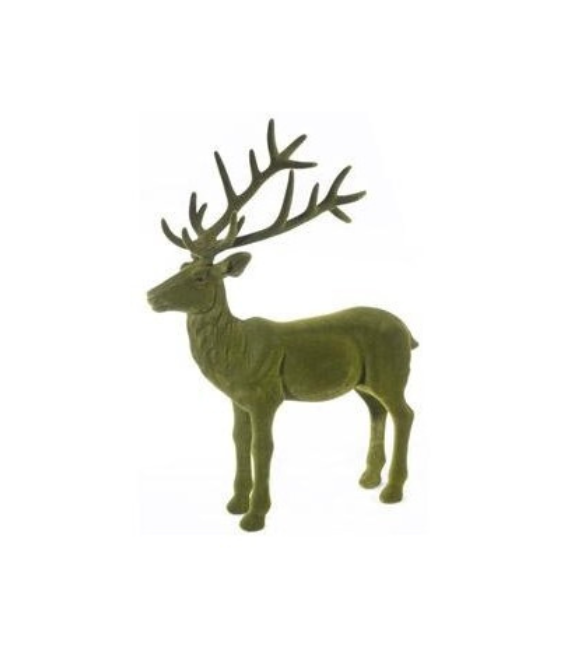 Figurine cerf alpin vert - Décoration pour vitrine de noel
