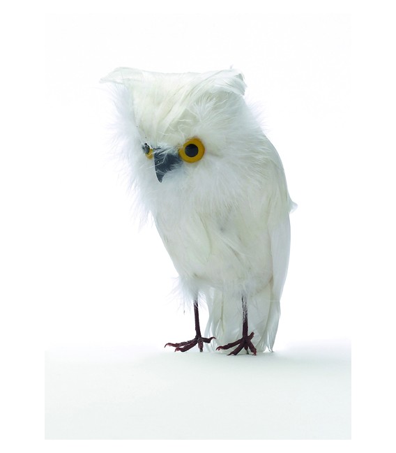Lot de 4 chouettes des neiges - Décoration de vitrines