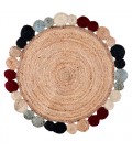 Tapis en corde avec détails colorés – Style vintage