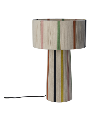 Lampe de table en jute coloré