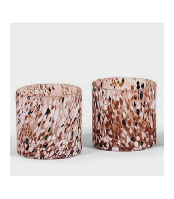 Confetti glass tea light holder