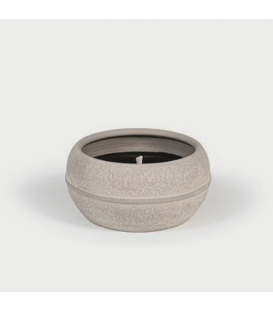 Bougie extérieure dan un bol en terre cuite gris