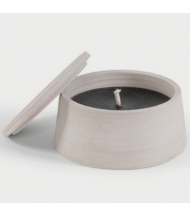Bougie Extérieure parfumée dans un pot de terre gris avec couvercle
