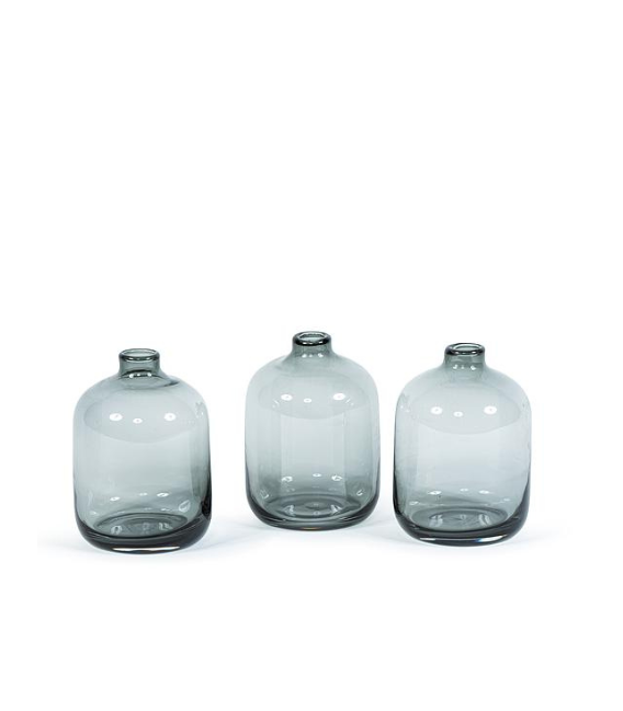 Soliflore en verre fumé - lot de 6 pièces