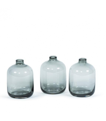 Soliflore en verre fumé - lot de 6 pièces