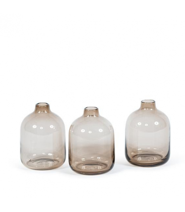 Soliflore en verre fumé - lot de 6 pièces