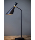 Lampe iconique années 50 en laiton poli avec abat-jour noir