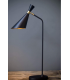 Lampe au design années 50 en laiton poli avec abat-jour noir et intérieur blanc