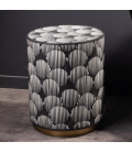 Round bone marquetry side table