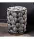 Side table, bone inlay in black resin.