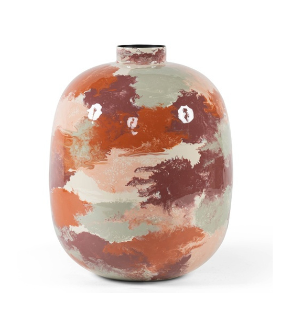 Grand vase émaillé peint à la main