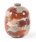 GRAND VASE DÉCORATIF EN FAÏENCE – PEINT À LA MAIN – Ø40 x H50 cm