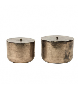 Duo de bougies exterieures dans pot en laiton