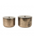 Duo de bougies exterieures dans pot en laiton