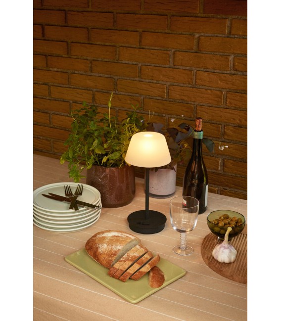 Lampe portative Salon – Verre noir dépoli