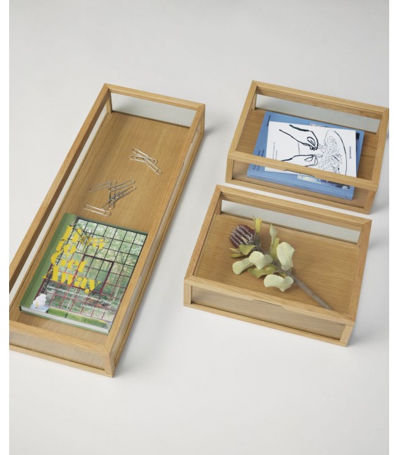Boîte Vitrine "View" – Format Large, Bois Naturel & Verre