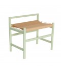 Banc en bois de chêne & corde tressée – Vert clair - Héritage