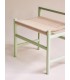 Banc design en chêne & corde tressée – Vert clair - Héritage