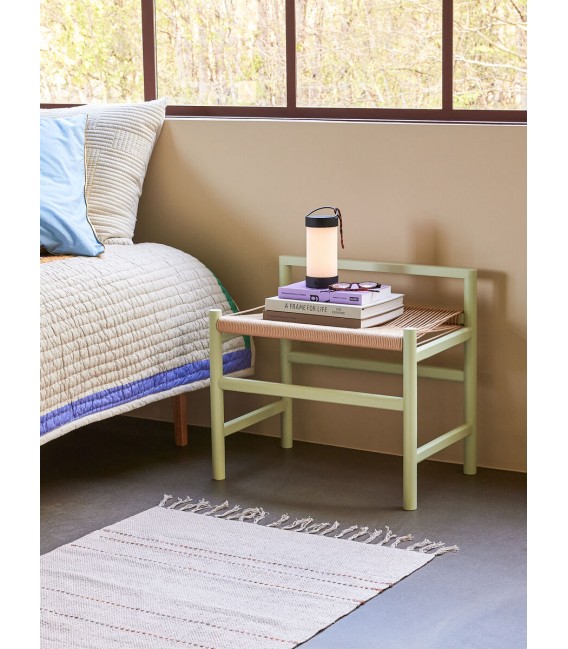 Banc design en chêne & corde tressée – Vert clair - Héritage