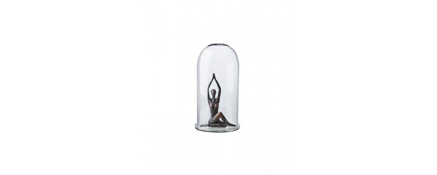 Cloche et vase en verre